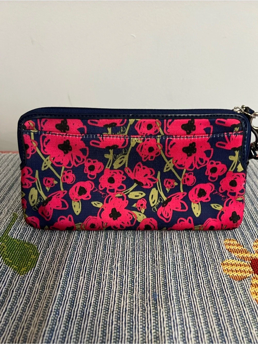 COACH 2012 Poppy Wristlet with Pink and Green Accents